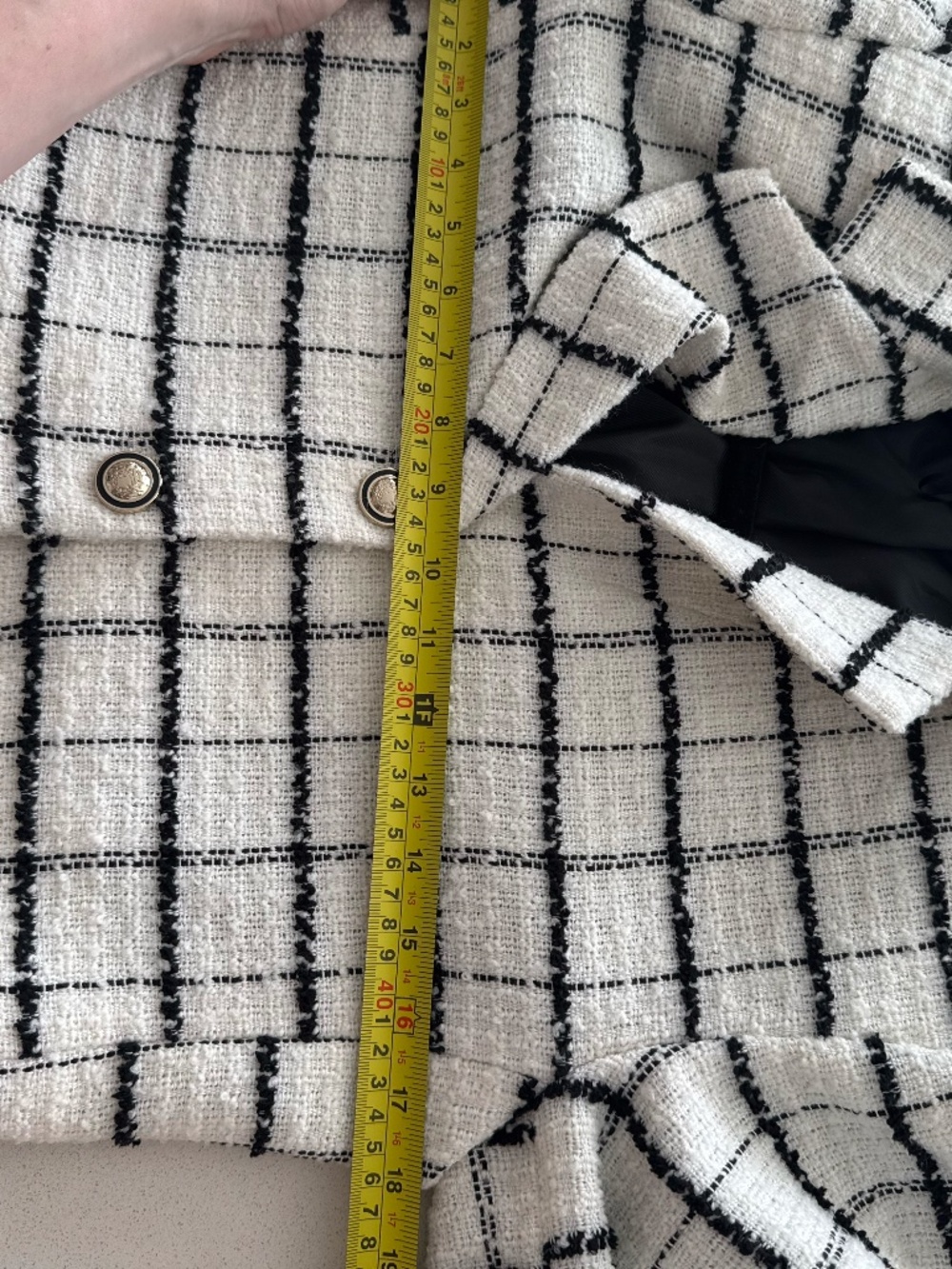 ZARA Tweed Blazer & Shorts Matching Set – Black & White Size XS - Picture 10 of 16